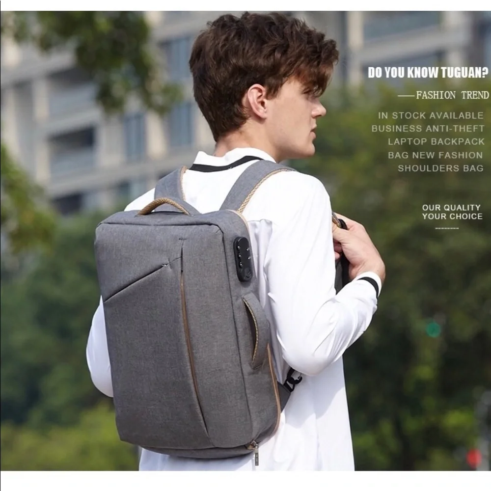 Anti-Theft Laptop Backpack for Women - Gray